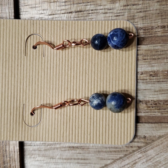 Handmade Jewelry - Sodalite stone handmade earrings.